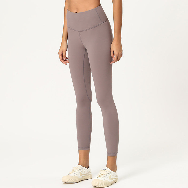 Double sided skin-friendly nude yoga pants high waist