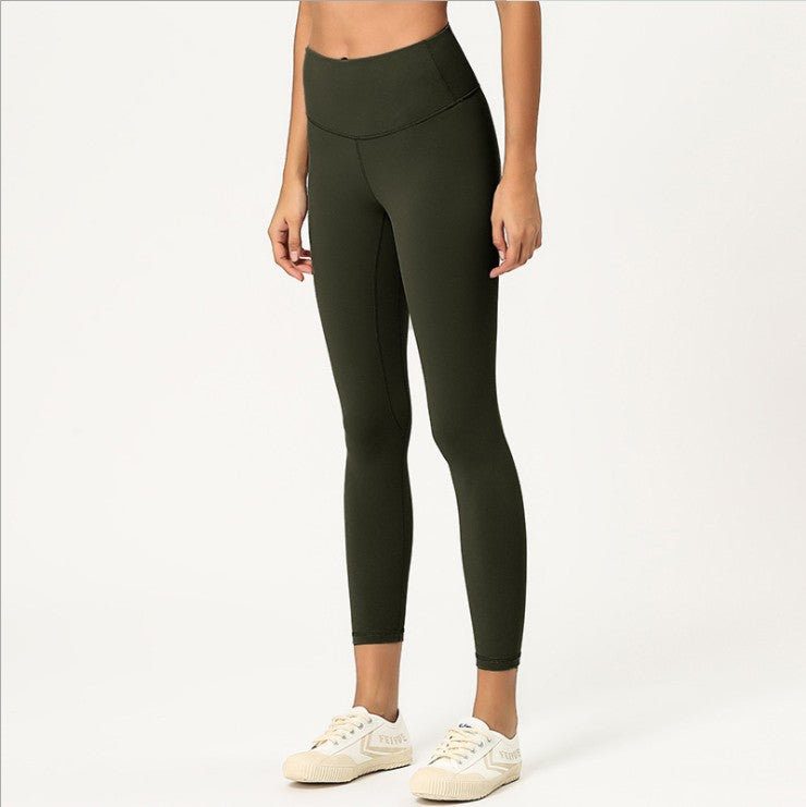 Double sided skin-friendly nude yoga pants high waist