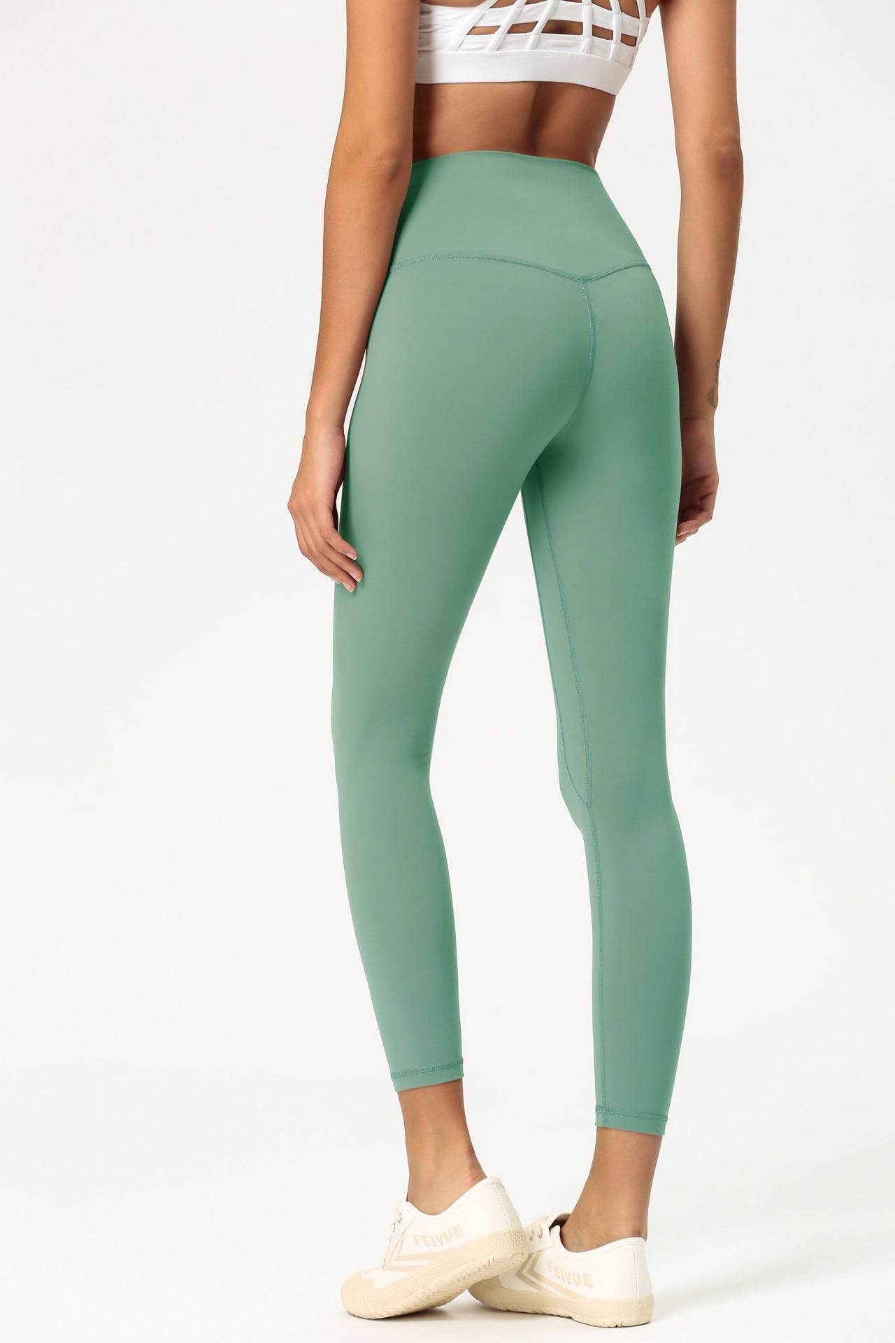 Double sided skin-friendly nude yoga pants high waist