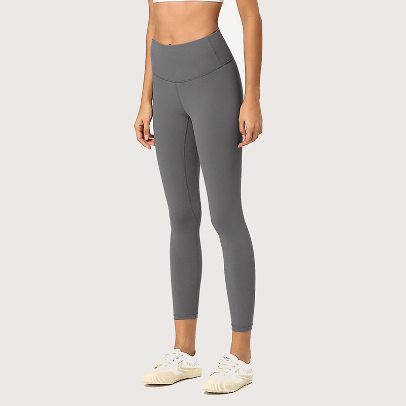 Double sided skin-friendly nude yoga pants high waist