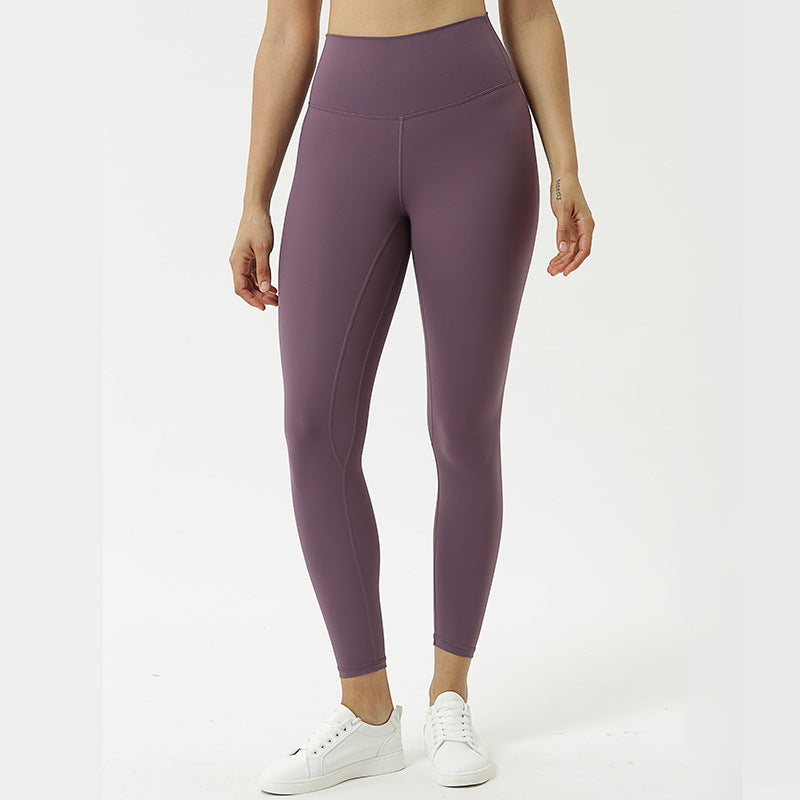 Double sided skin-friendly nude yoga pants high waist