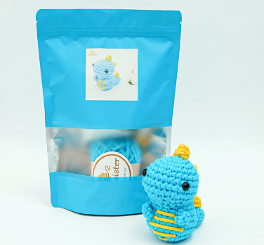 Cute DIY crochet dinosaur tool kit