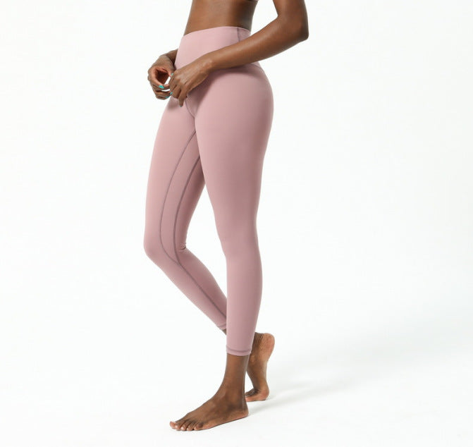 Double sided skin-friendly nude yoga pants high waist