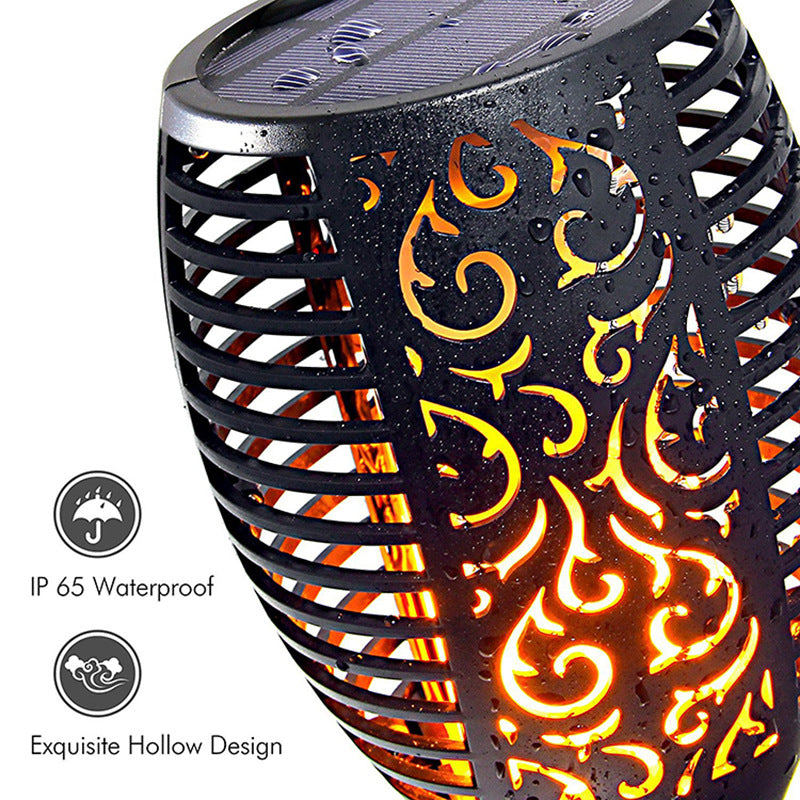 Solar outdoor flame light