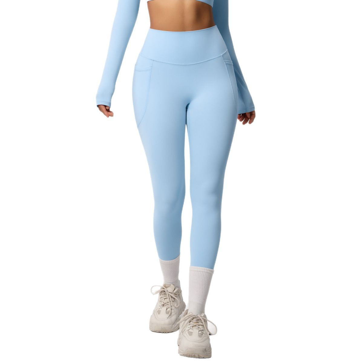 High elastic breathable yoga pants double-sided high waist