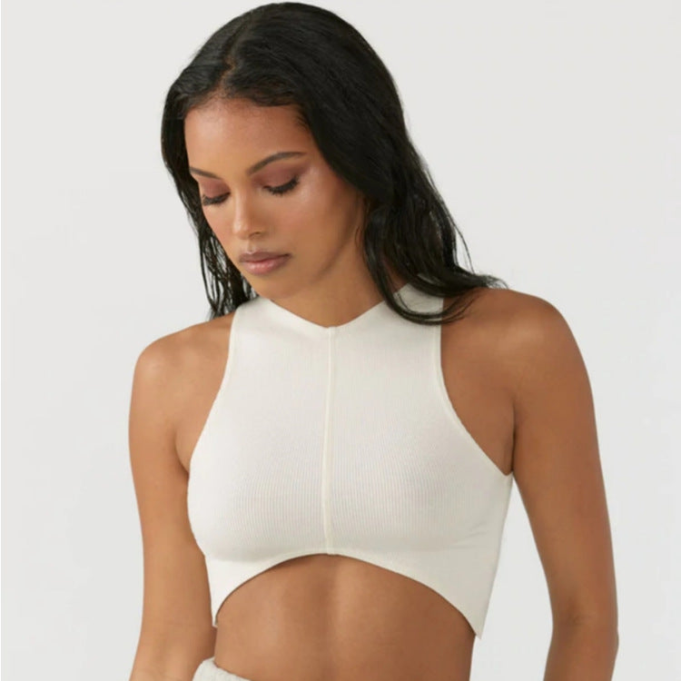 Short Slim V-neck Yoga/Running/Fitness Vest Curved Top