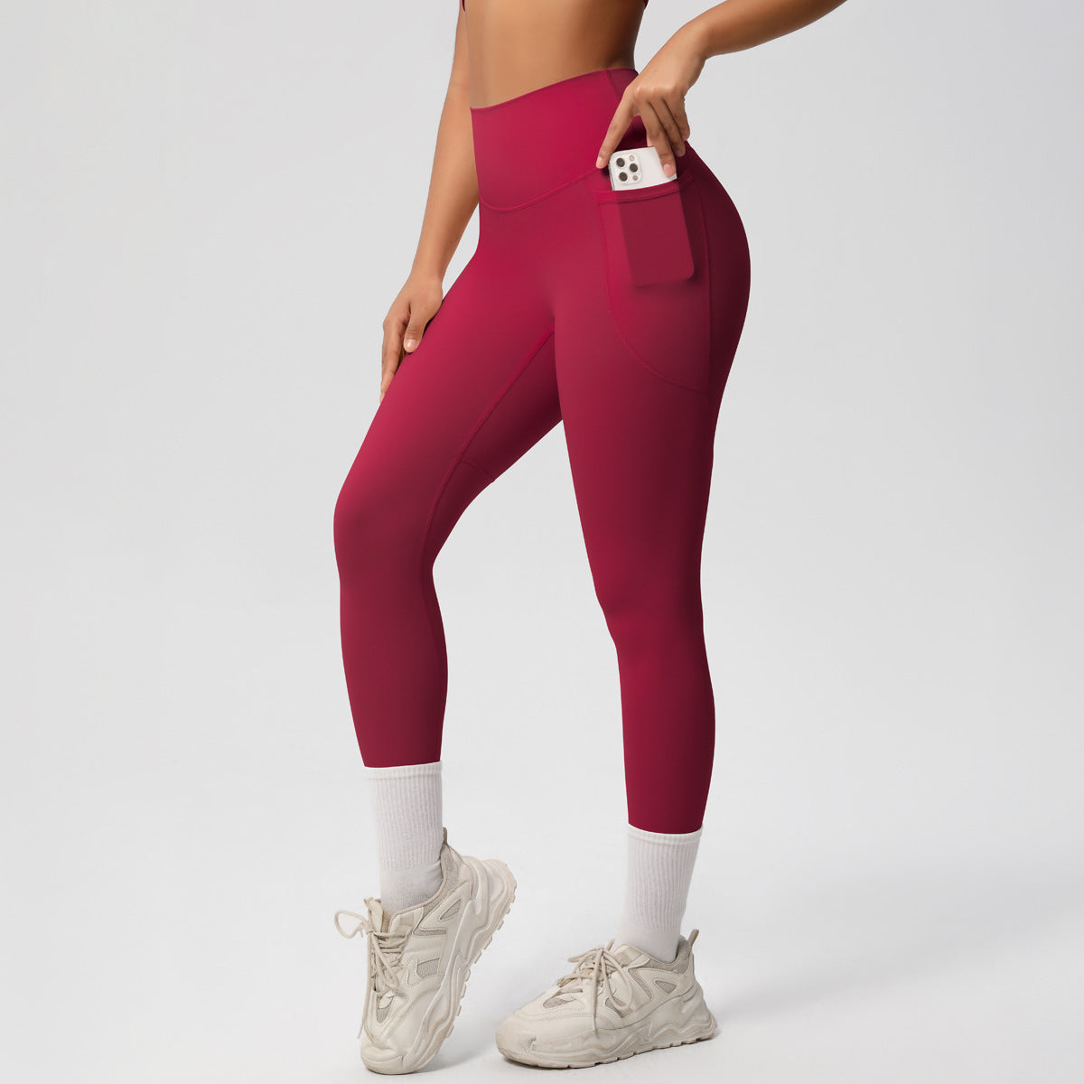 High elastic breathable yoga pants double-sided high waist