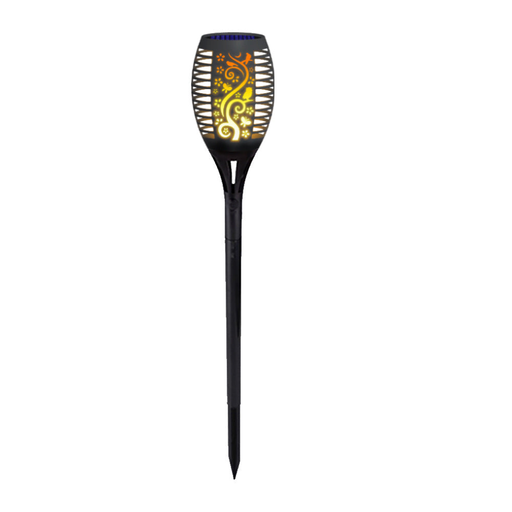 Solar outdoor flame light