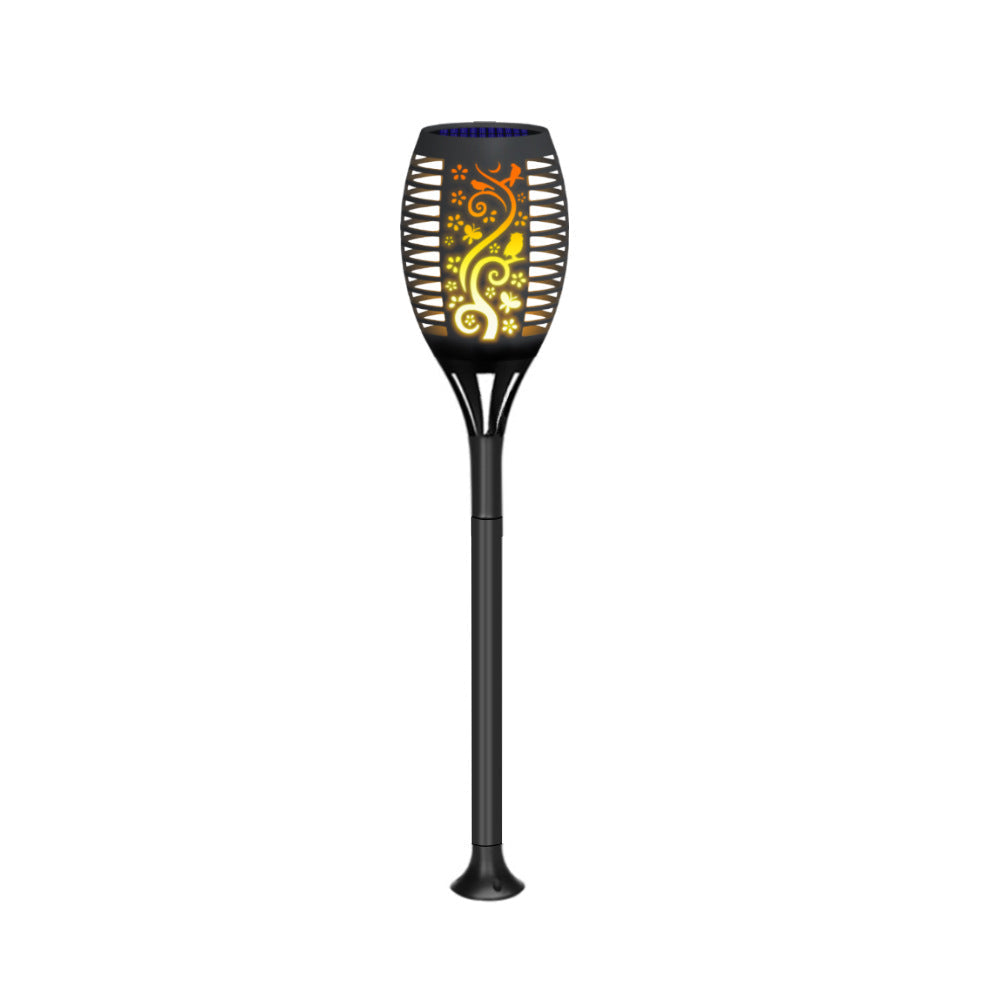 Solar outdoor flame light