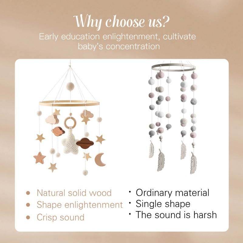 Handmade crochet wooden baby room pendant