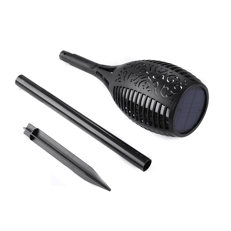 Solar outdoor flame light
