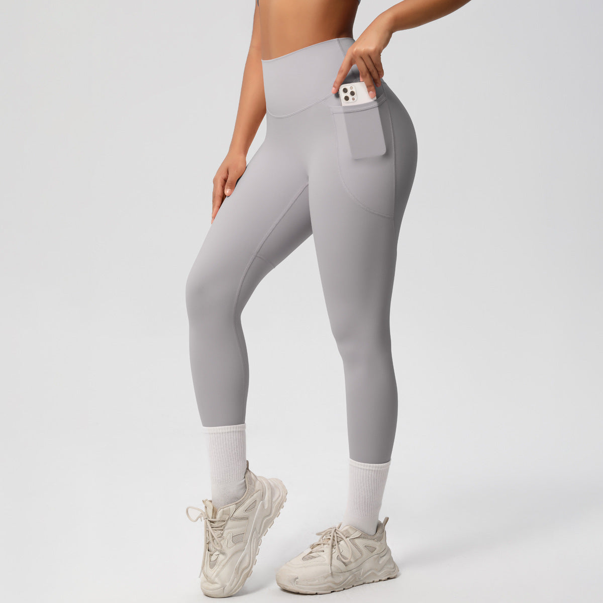 High elastic breathable yoga pants double-sided high waist