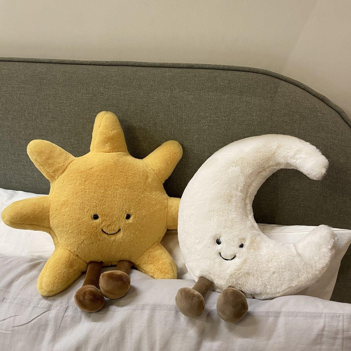 Smiley sun and moon sofa cushion