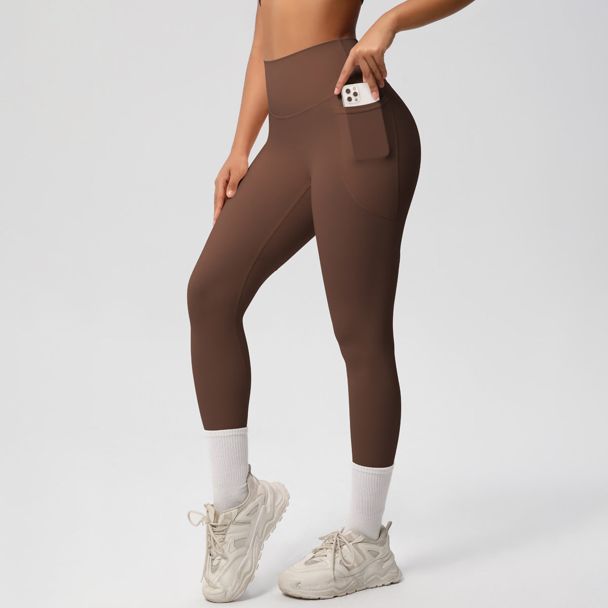 High elastic breathable yoga pants double-sided high waist