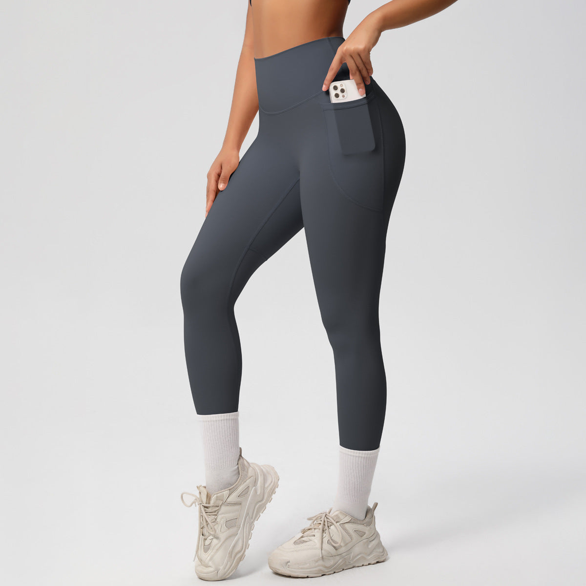 High elastic breathable yoga pants double-sided high waist
