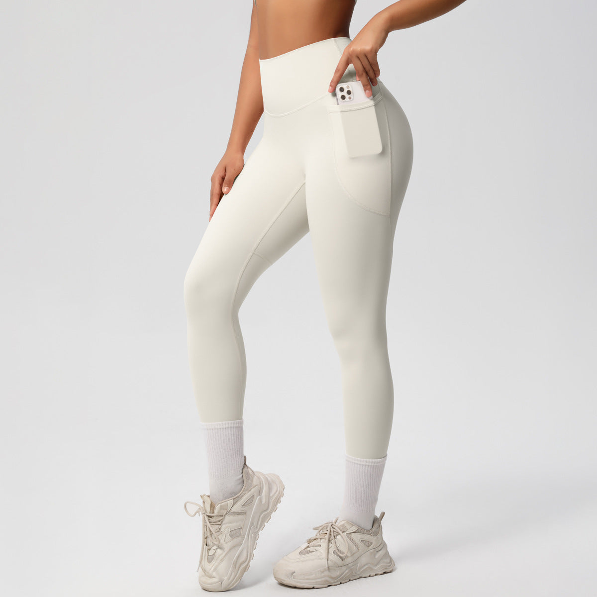 High elastic breathable yoga pants double-sided high waist