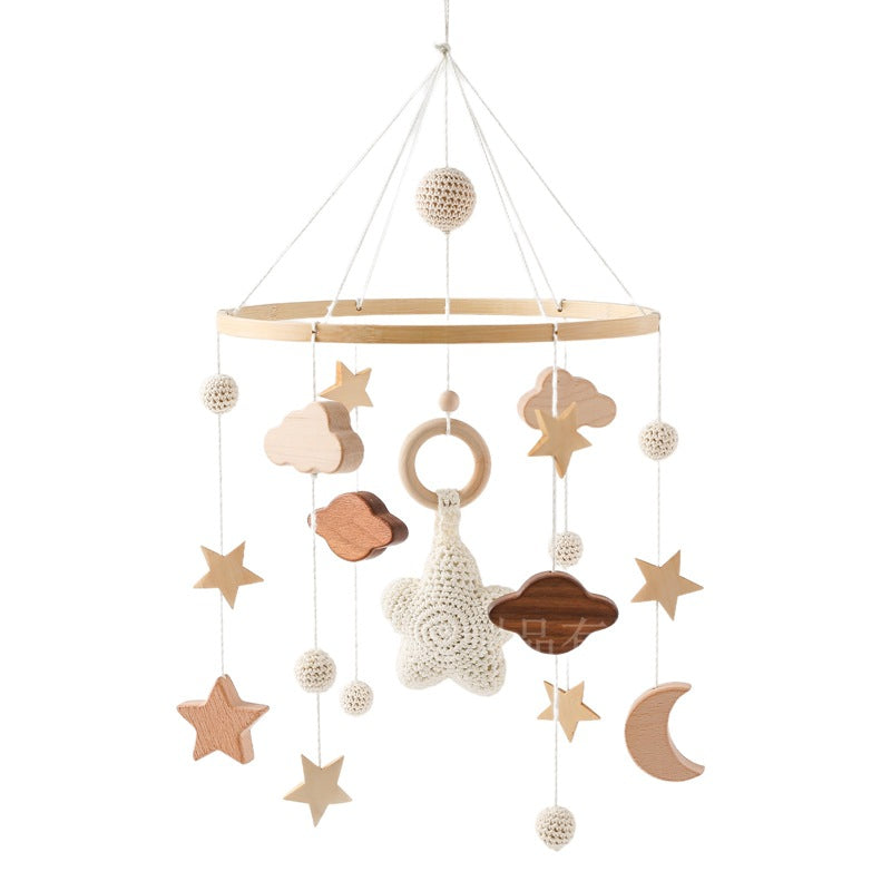 Handmade crochet wooden baby room pendant