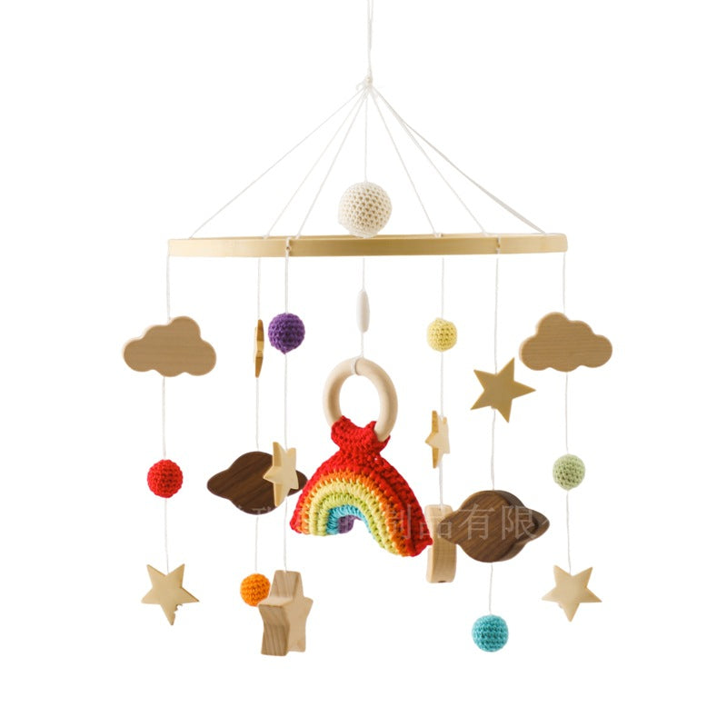 Handmade crochet wooden baby room pendant