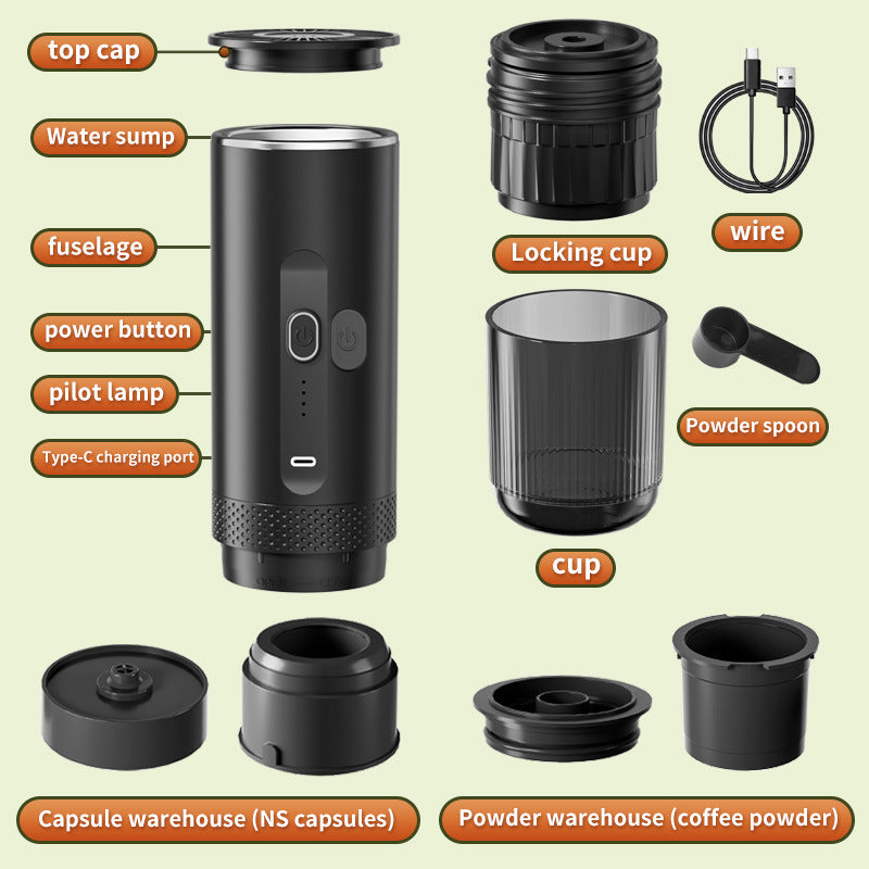 Portable handheld espresso coffee pot