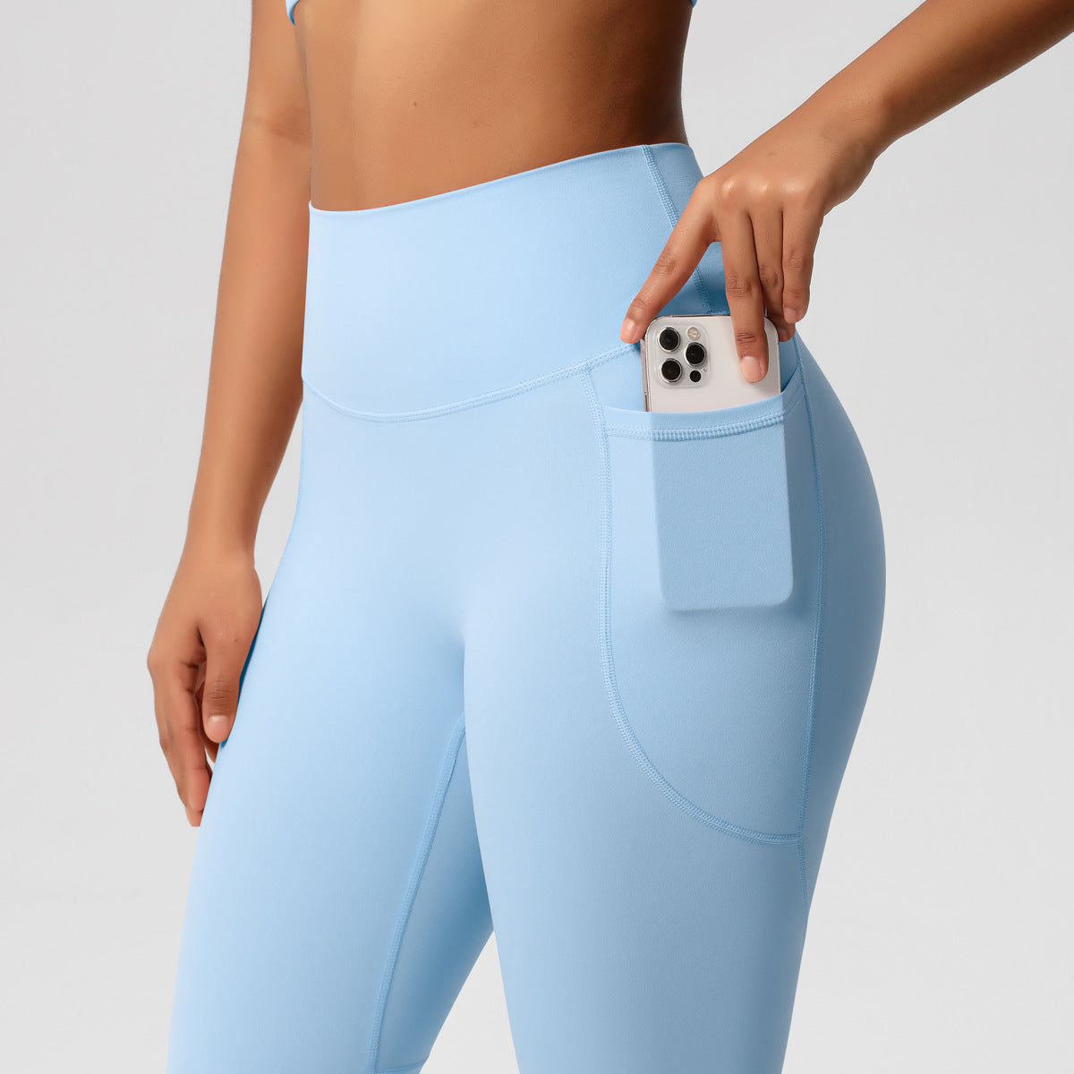 High elastic breathable yoga pants double-sided high waist