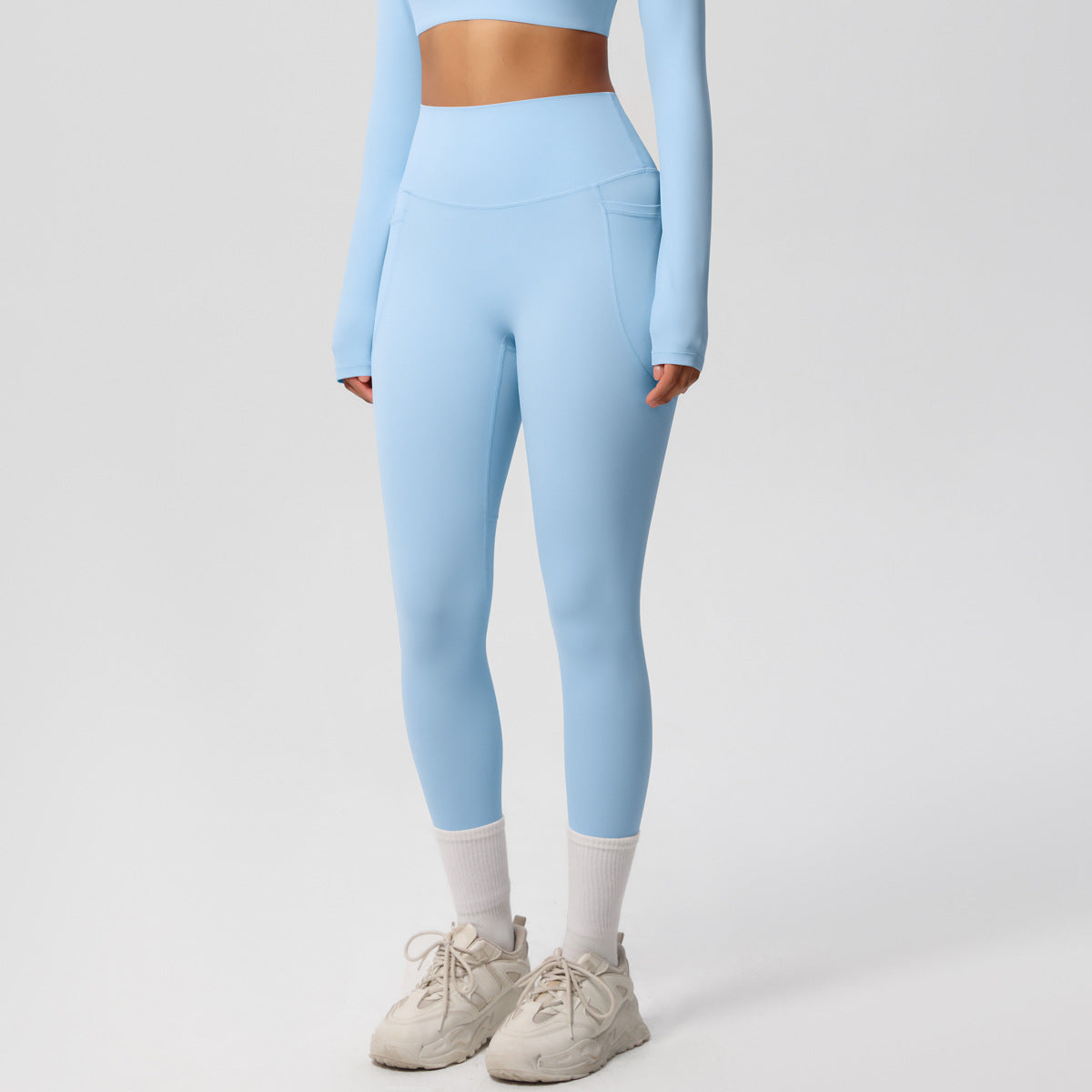 High elastic breathable yoga pants double-sided high waist