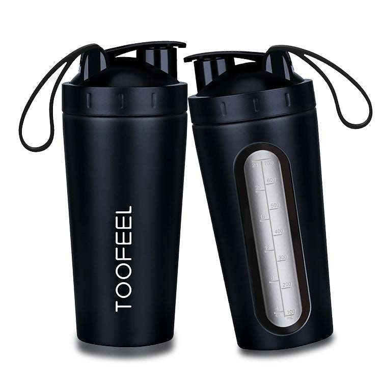 Creative water cup for gym protein powder meal shaker with window