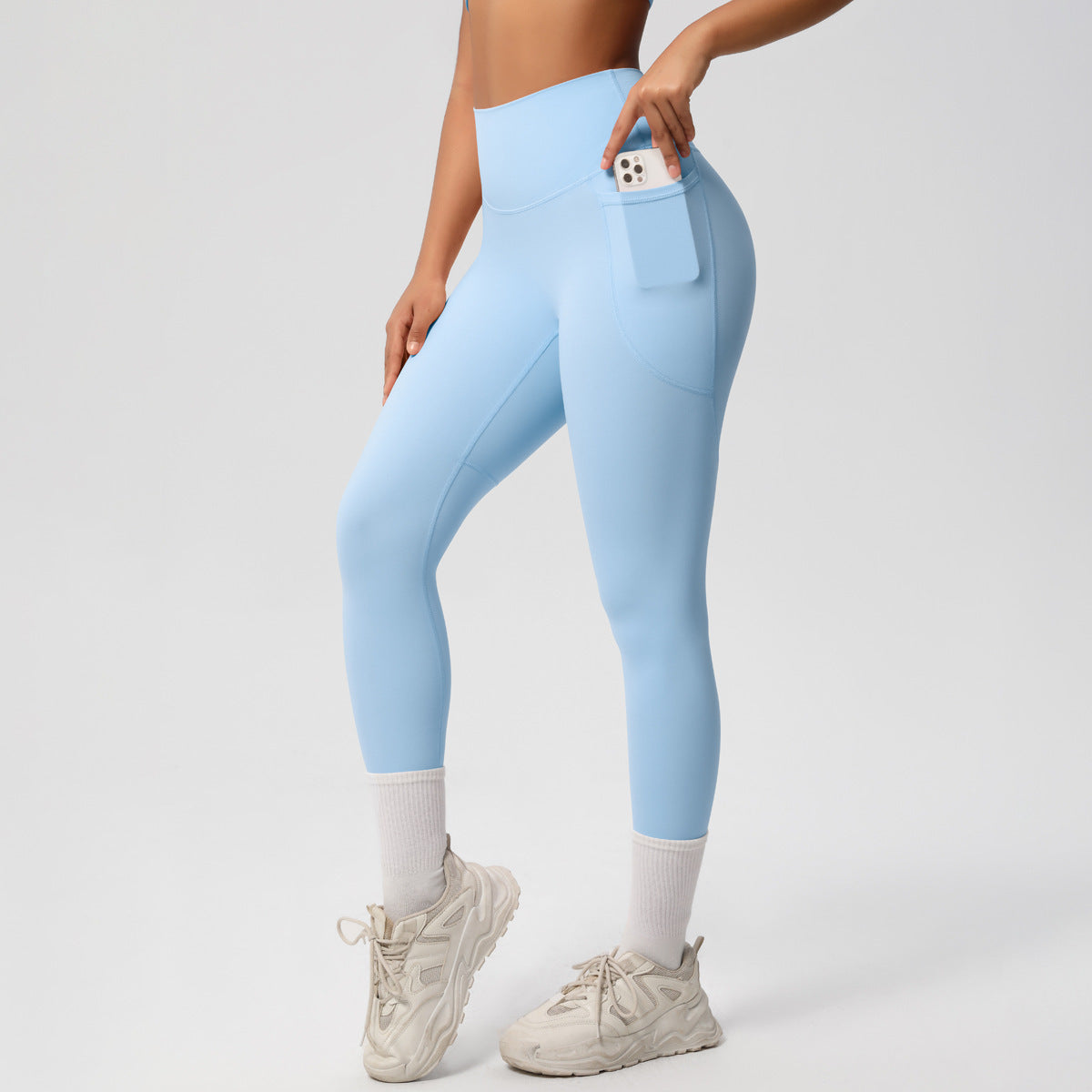 High elastic breathable yoga pants double-sided high waist