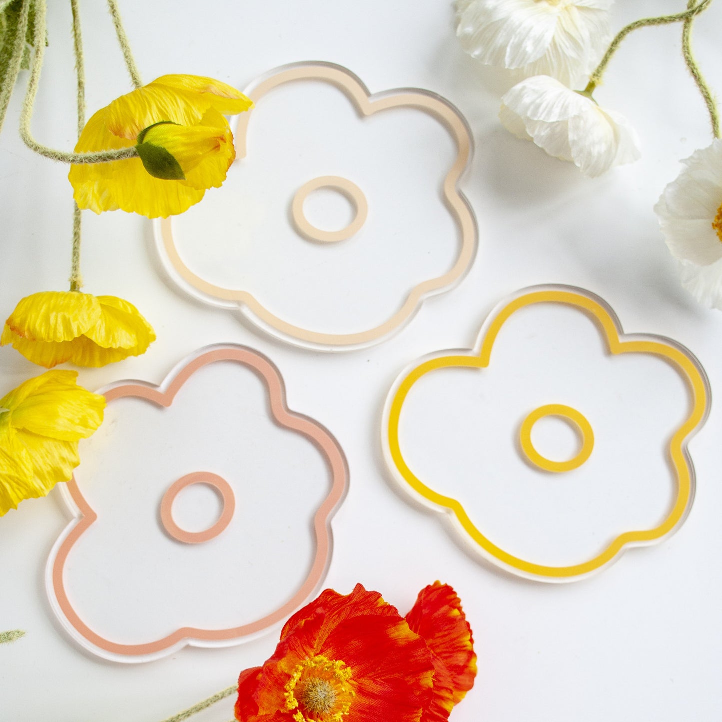 Flower acrylic coaster