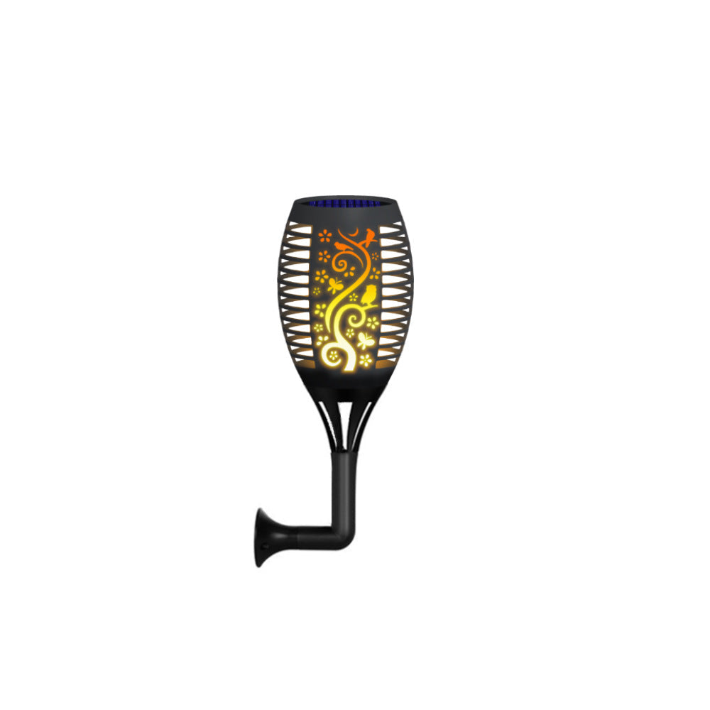 Solar outdoor flame light