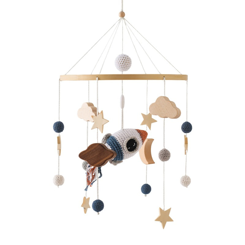 Handmade crochet wooden baby room pendant