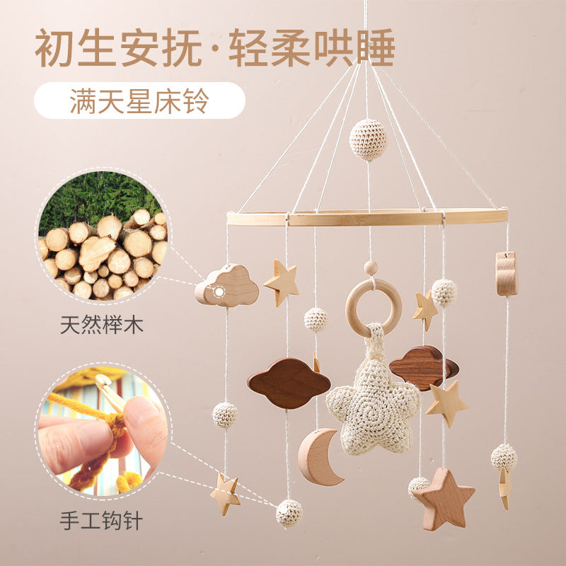 Handmade crochet wooden baby room pendant
