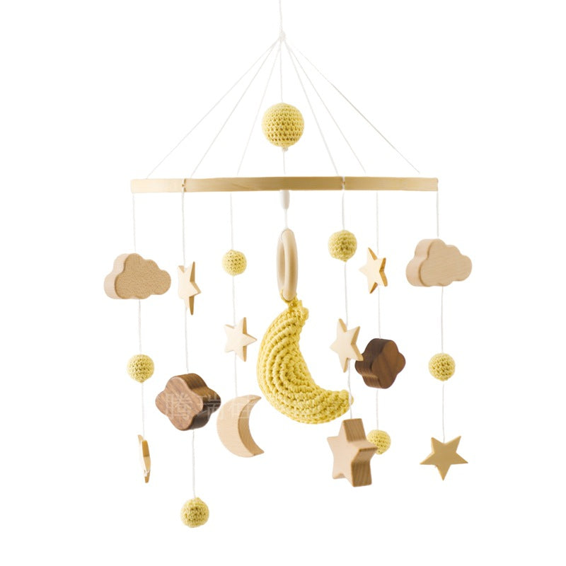 Handmade crochet wooden baby room pendant