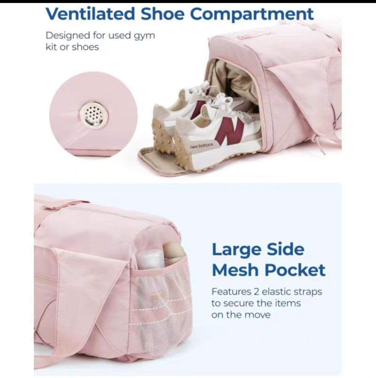 Fitness Bag with large capacity shoes compartment