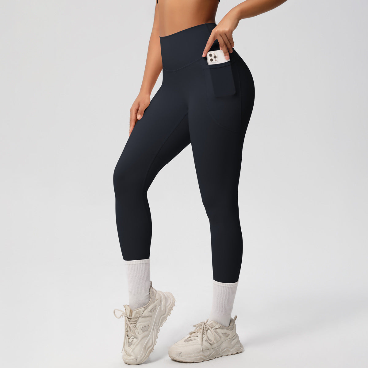 High elastic breathable yoga pants double-sided high waist