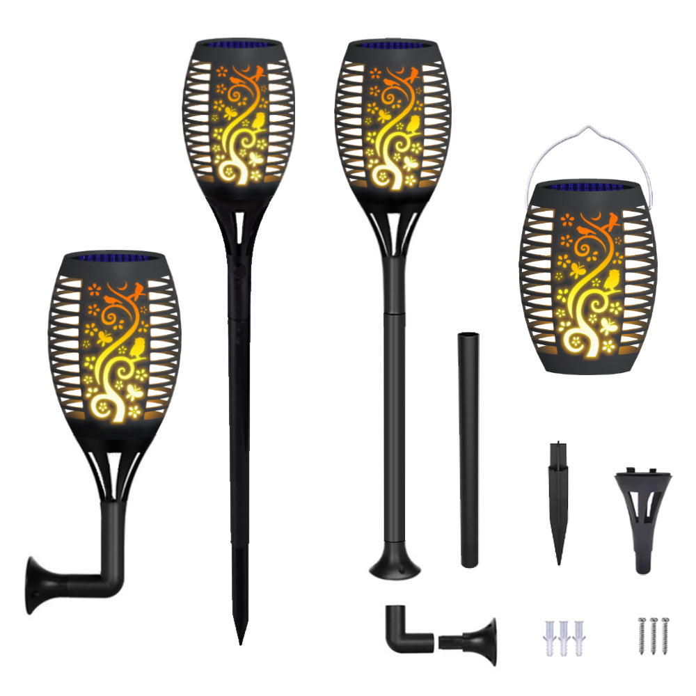 Solar outdoor flame light