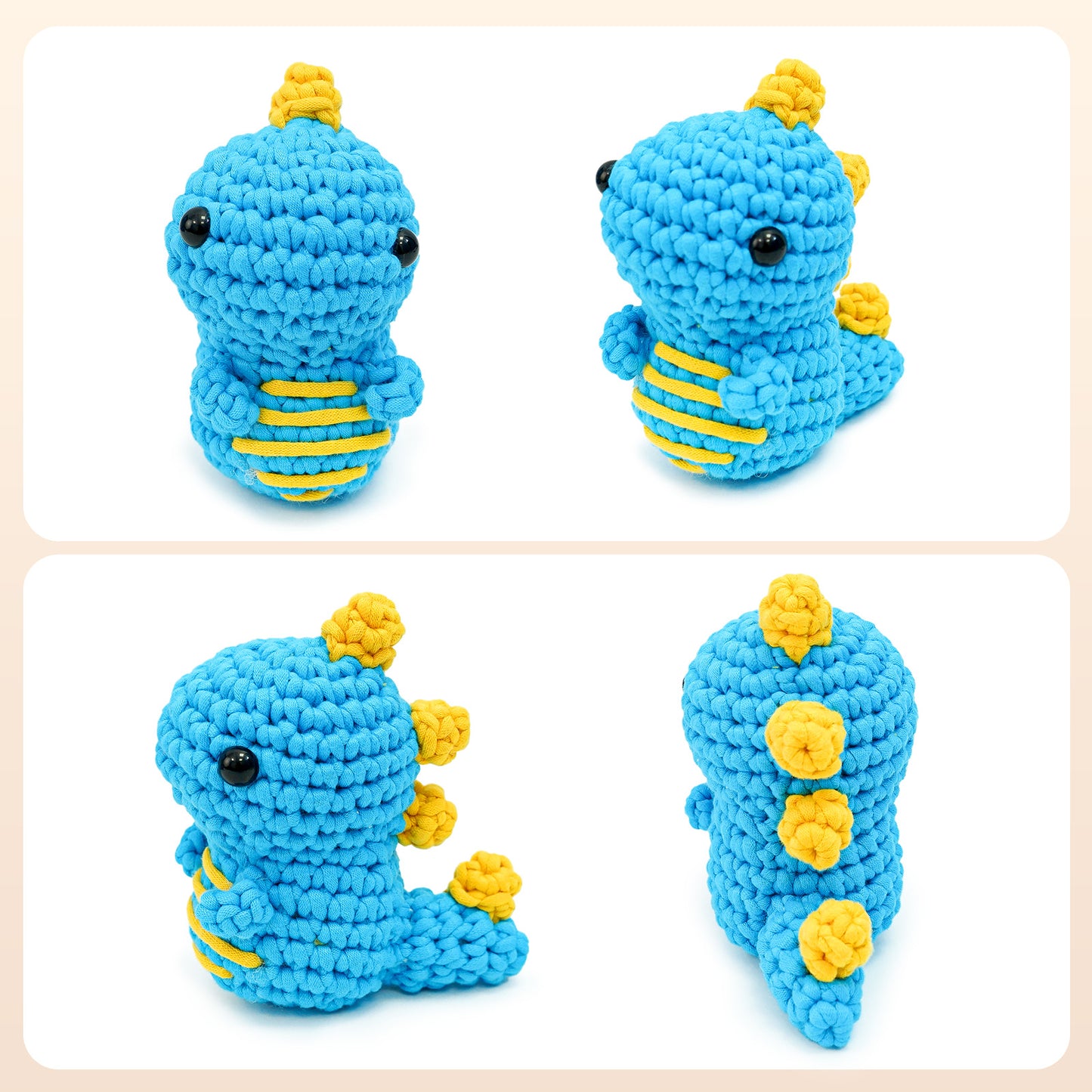 Cute DIY crochet dinosaur tool kit