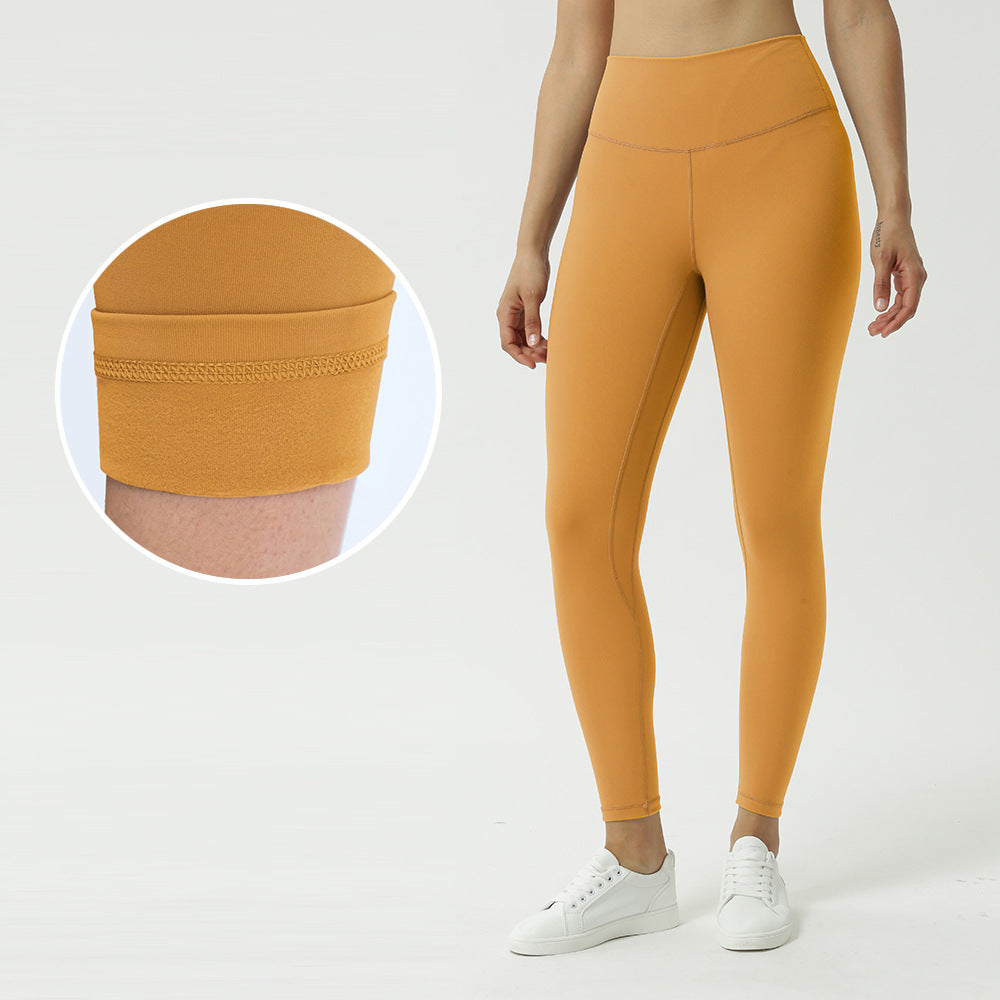 Double sided skin-friendly nude yoga pants high waist