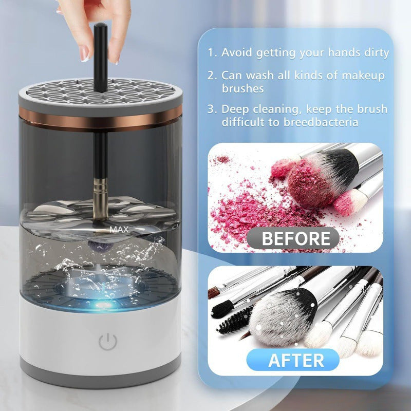 Automatic makeup brush cleaner - cleaning and drying two-in-one