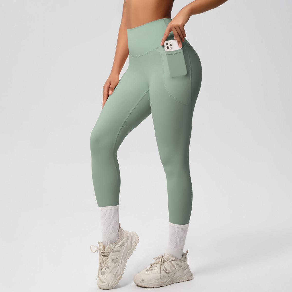 High elastic breathable yoga pants double-sided high waist