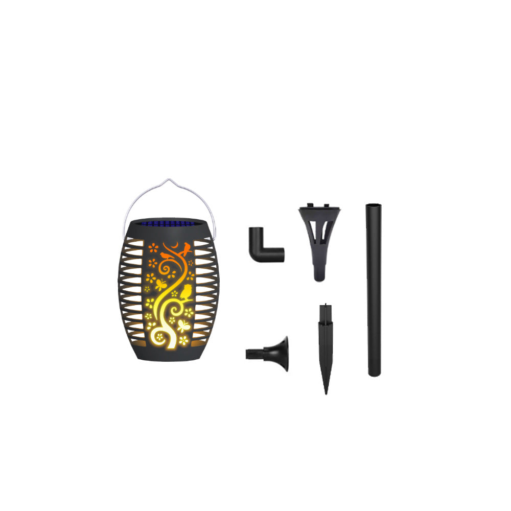 Solar outdoor flame light