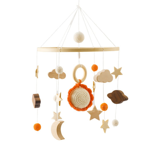 Handmade crochet wooden baby room pendant