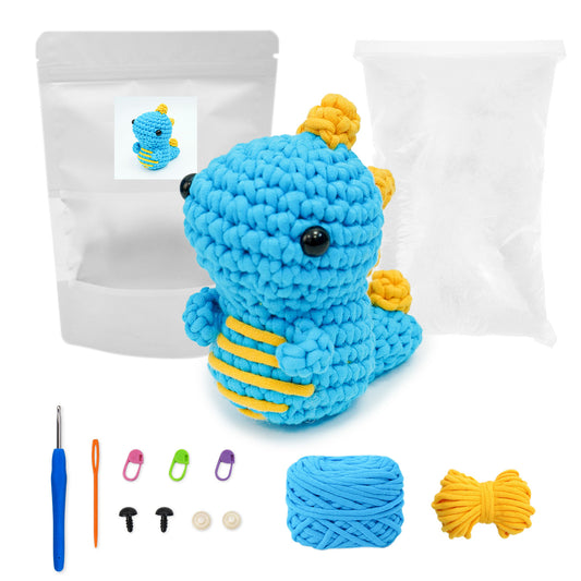 Cute DIY crochet dinosaur tool kit